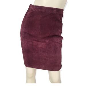 Global Identity Purple Genuine Suede Skirt Womens Size 8 Leather